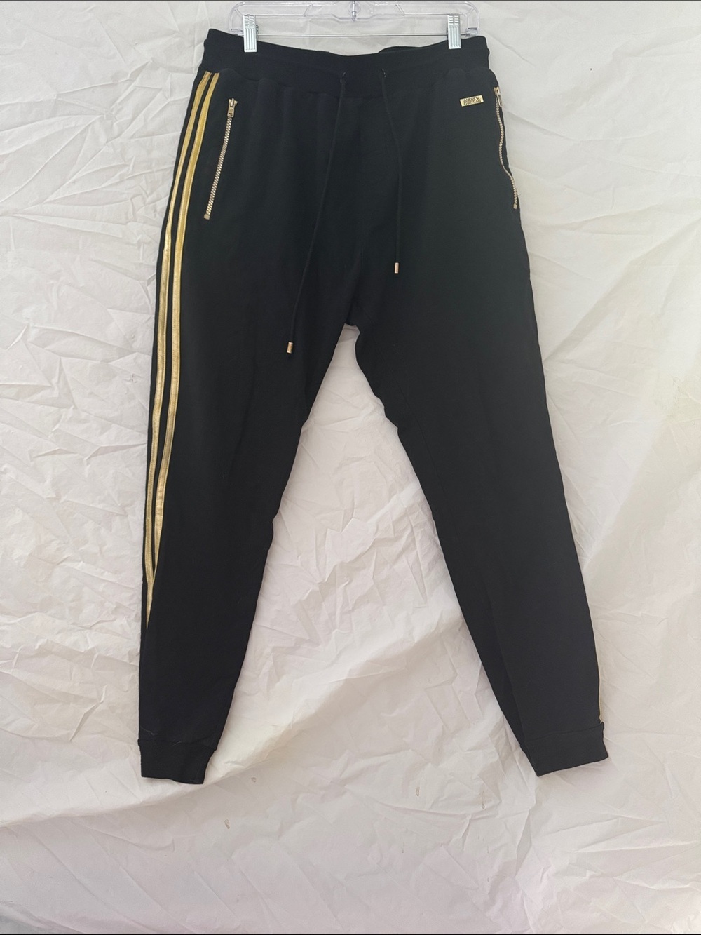 Andrew Christian Black Joggers with Gold Stripes